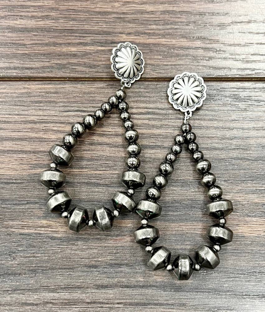Graduated Rondelle Polish Navajo Post Earrings