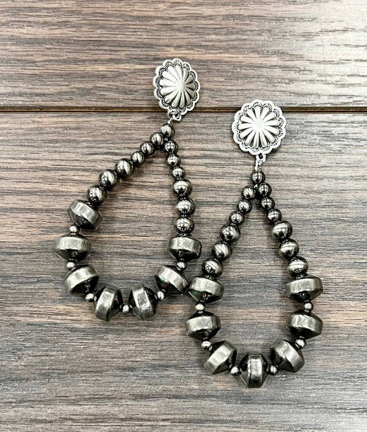 Graduated Rondelle Polish Navajo Post Earrings