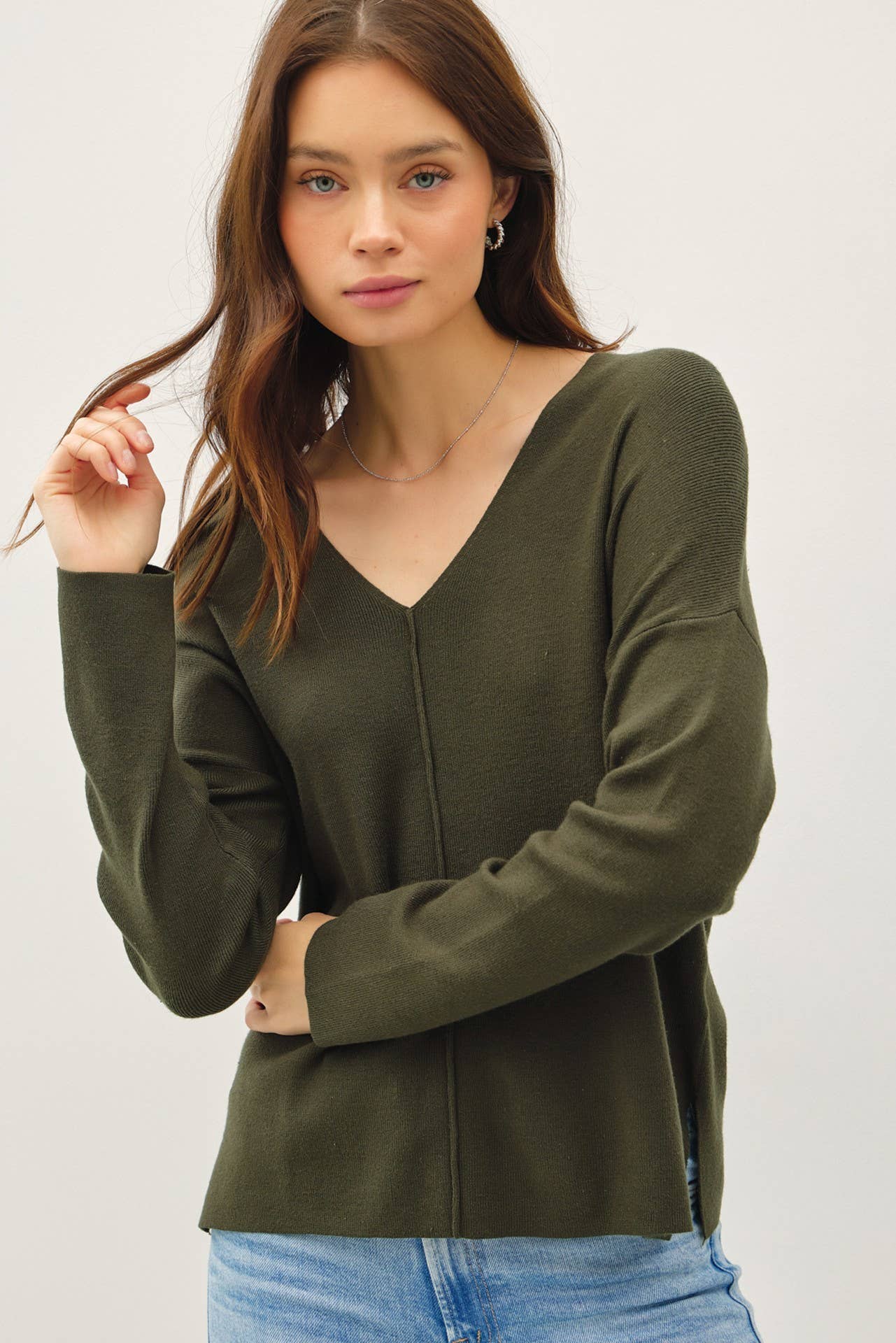 GERALYN RELAXED V-NECK SWEATER