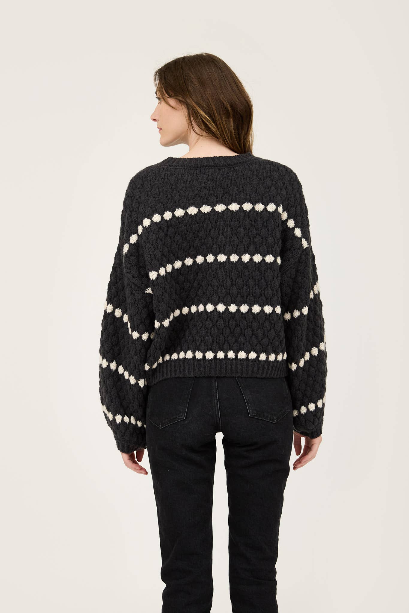 TRACLYN STRIPE OVERSIZED KNIT SWEATER