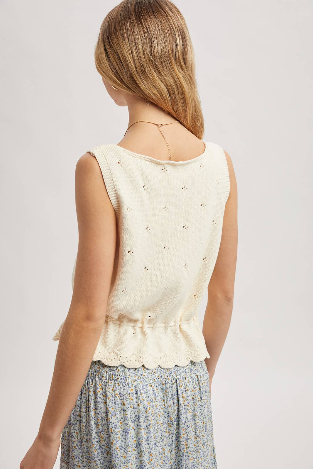 SCALLOP HEM SWEATER TANK
