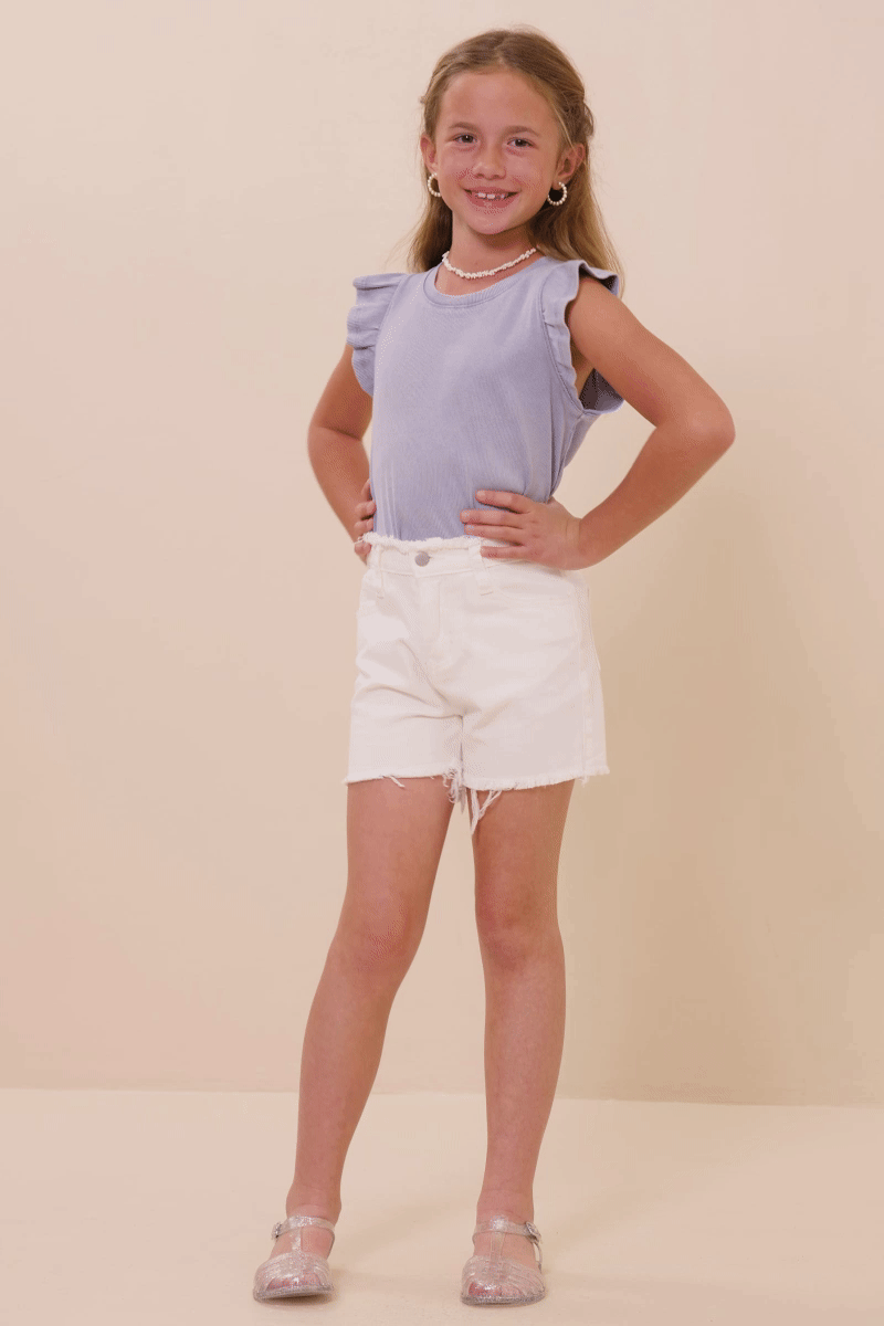 Girls Washed Ribbed Knit Tank