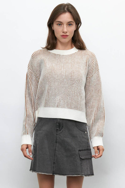 Eve Vertical Stripe Knit Sweater