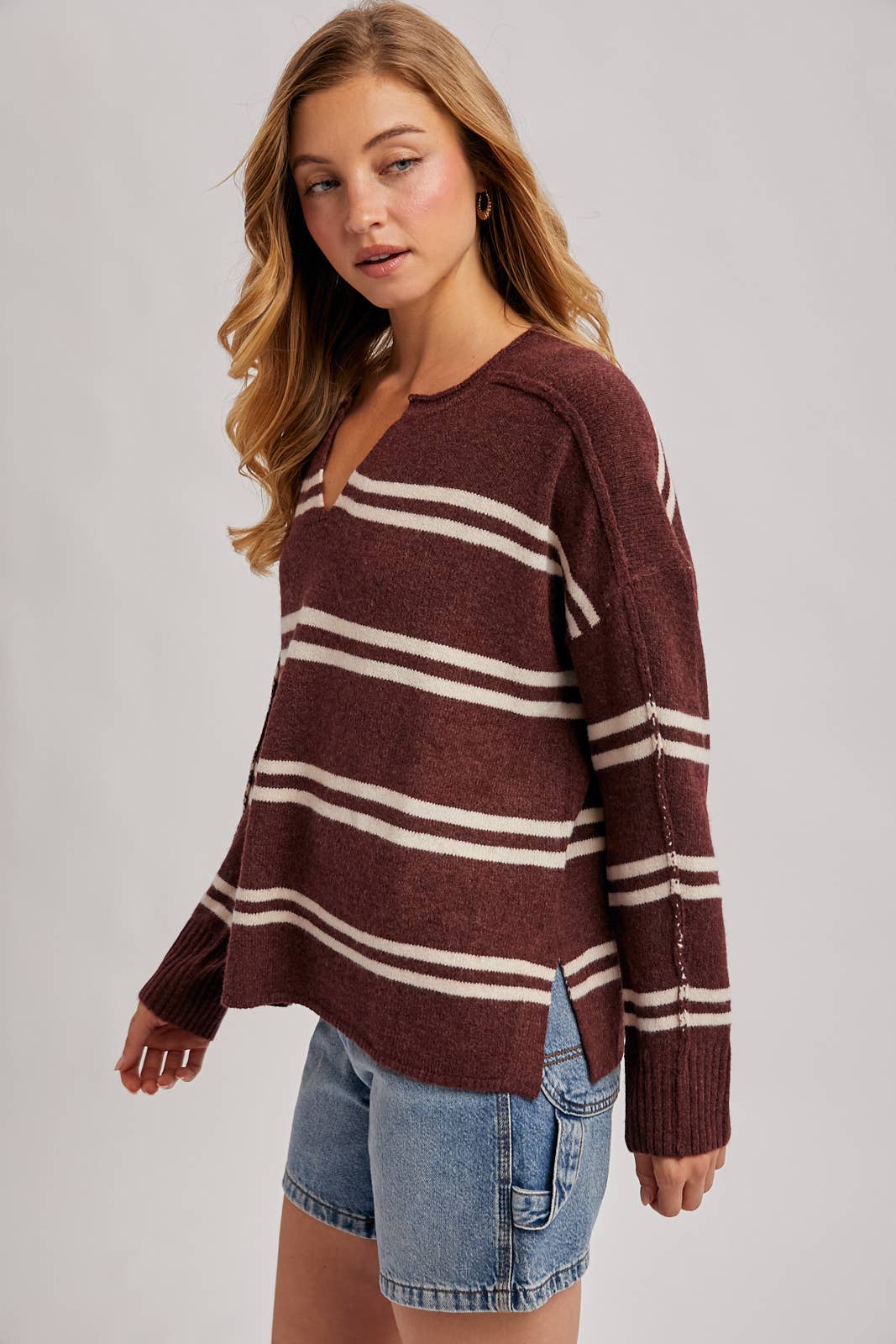 JADE STRIPED KNIT SWEATER