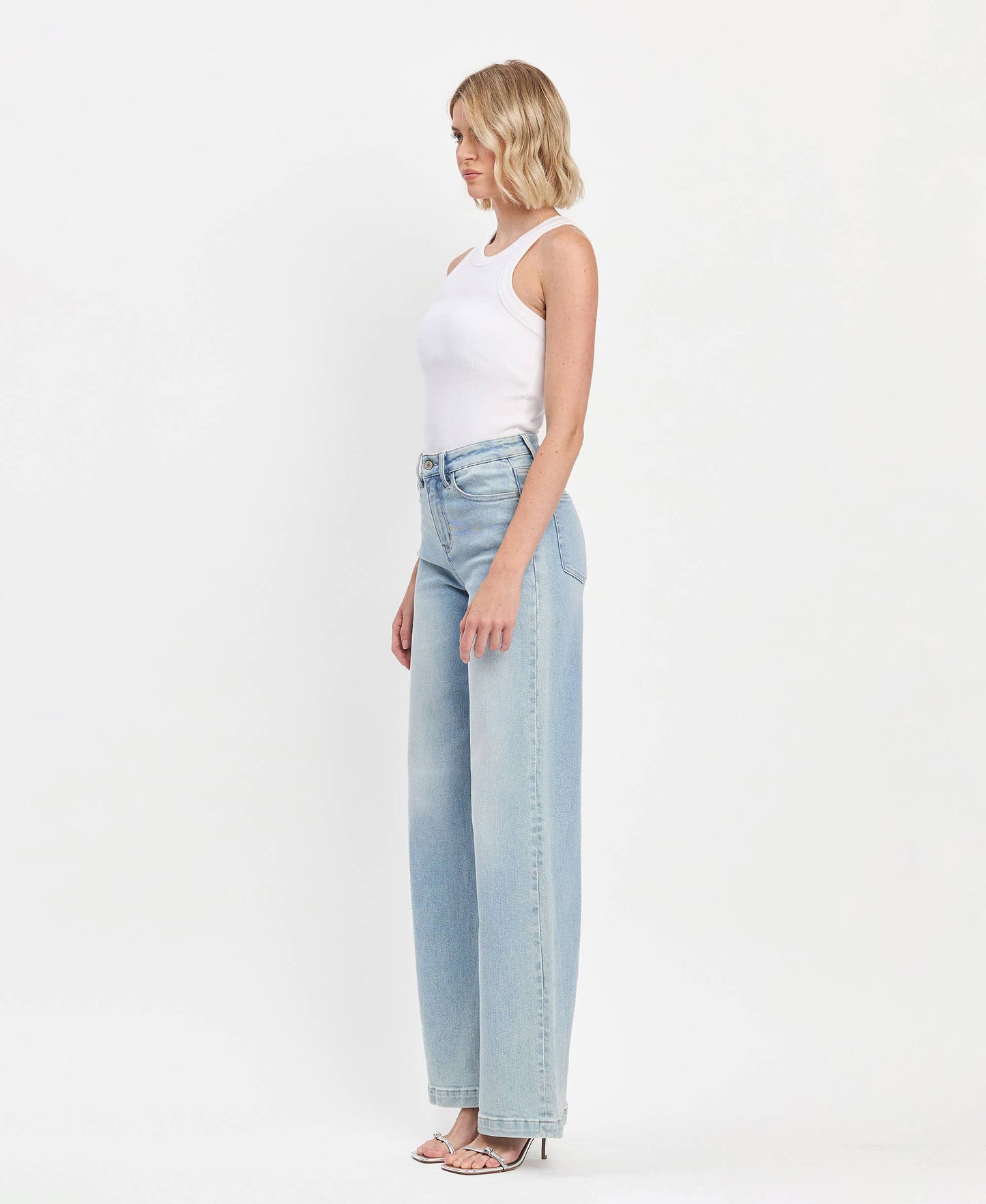 Kacey High Rise Full Length Wide Leg Jeans