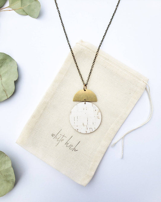 Zayden Brass Cork Leather Necklace