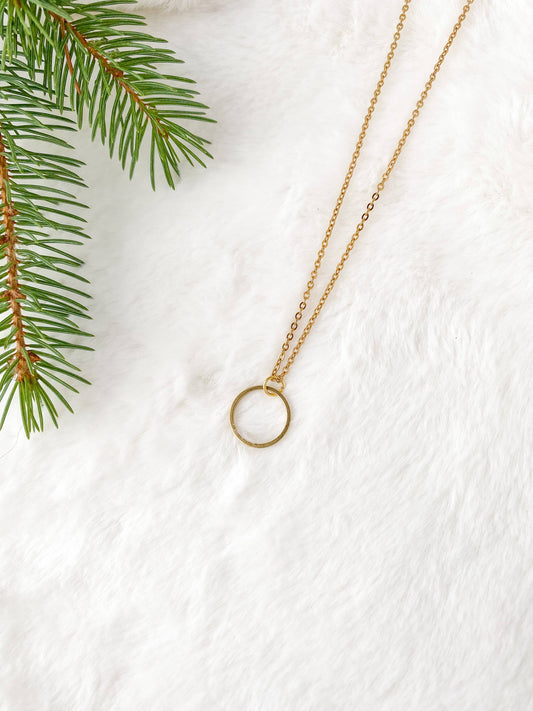 Brass Circle Necklace